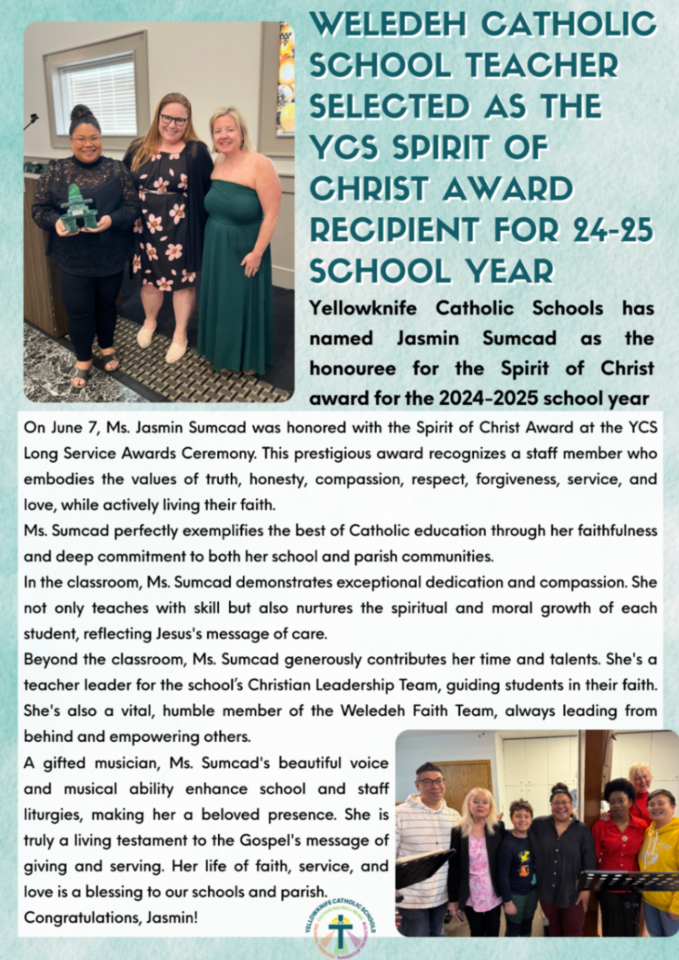 Spirit of Christ Award Write Up